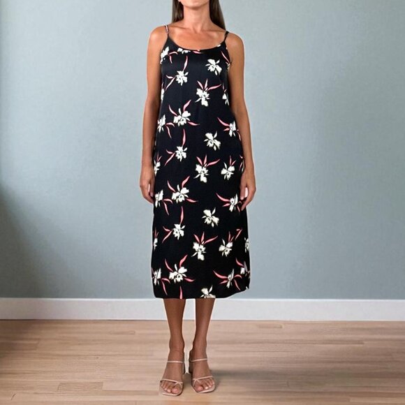 J.CREW FACTORY ORCHID PRINT MIDI DRESS - Picture 1 of 10